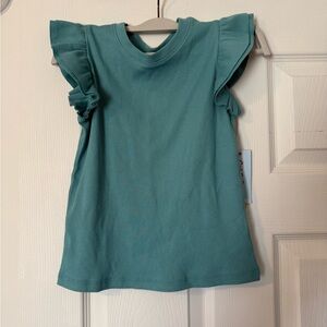 Cat & Jack Teal Ruffle Sleeve Tee